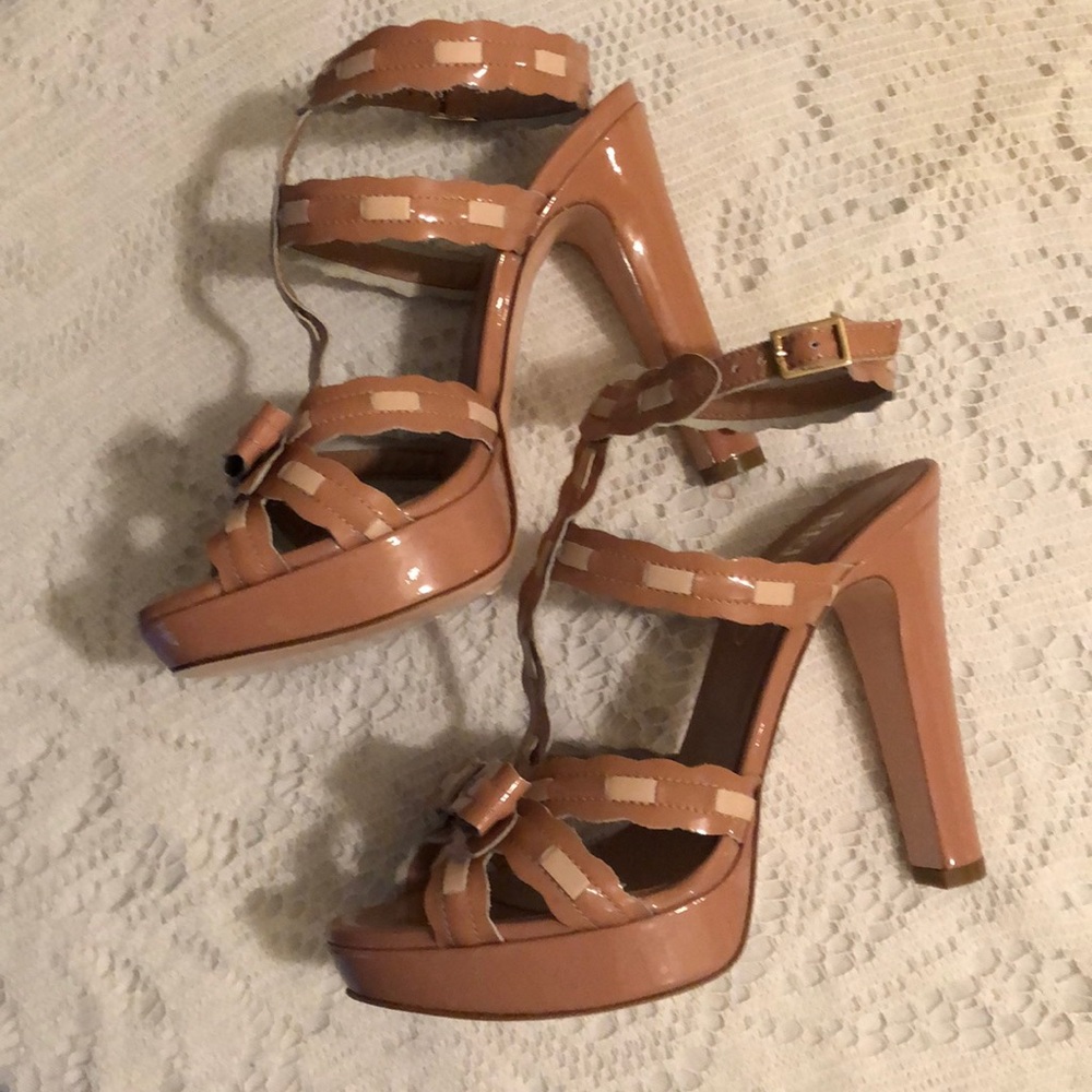 RED Valentino Nude Pink Patent Leather Platform Heels